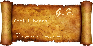 Geri Huberta névjegykártya